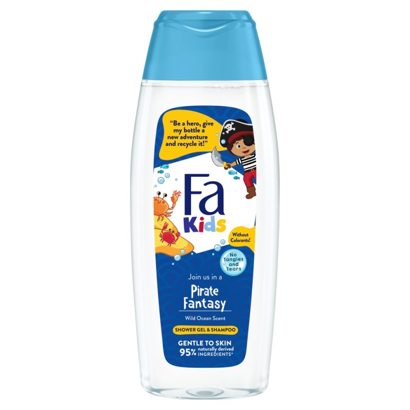 Fa, Kids Pirate Fantasy żel pod prysznic i szampon o zapachu dzikiego oceanu 400ml