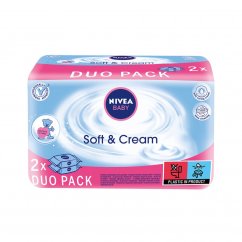 Nivea, Baby Soft & Cream chusteczki oczyszczające duopack 2x63szt.