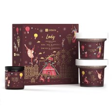 HiSkin, Lady Box set telový peeling 200ml + kúpeľová soľ 200ml + sójová sviečka 100ml