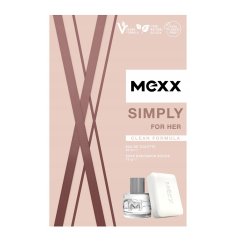 Mexx, Simply For Her sada toaletná voda v spreji 20ml + mydlo 75g