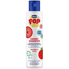 Chicco Pop Comby Shampoo Pop šampón a kondicionér 2 v 1 s vôňou jahodového sorbetu 250 ml