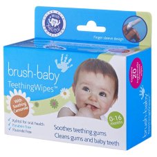 BRUSH BABY_Hygienická těsnění s heřmánkem a xylitolem pro čištění dásní 0-16m 20ks.