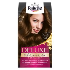 Palette, Deluxe Oil-Care Color permanent na vlasy s mikro olejovou farbou 760 (4-65) Dazzling Brown