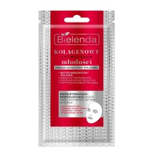 Bielenda Kolagenowy Stymulator Młodości 15 ml pleťová maska v tvare plátenky s endoliftingovým a revitalizačným účinkom proti vráskam