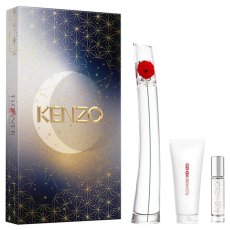 Kenzo, Flower by Kenzo zestaw woda perfumowana spray 100ml + balsam do ciała 75ml + woda perfumowana spray 10ml