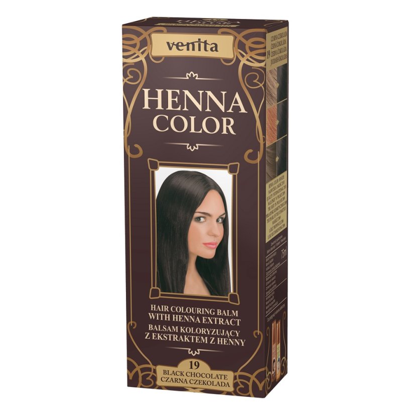 Venita, Henna Color balsam koloryzujący z ekstraktem z henny 19 Czarna Czekolada 75ml