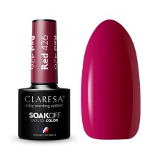 CLARESA_Soak Off UV/LED červený hybridný lak 426 5g