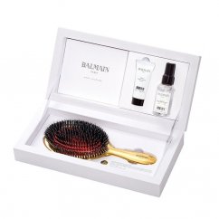 Balmain, Golden Spa Brush set zlatý kartáč na vlasy + arganový elixír 20ml + kondicionér ve spreji 50ml