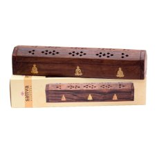 Sattva Incence Wooden Box dřevěný držák na kadidlo Buddha