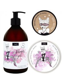 LaQ, Blanket Peony set sprchový gél 500ml + maslo na tvár 50ml + telový peeling 200ml