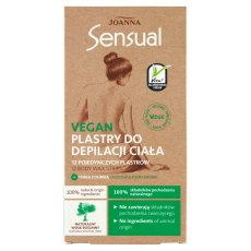 Joanna, Smyslné veganské náplasti na odstranění chloupků na těle 12ks + tuba zklidňujícího oleje 10ml