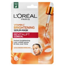 L'Oréal Paris Revitalift Clinical rozświetlająca maska-serum w płachcie z witaminą C i kwasem salicylowym 26g
