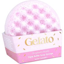 Bomb Cosmetics Body Buffer Soap Sponge Gelato body buffing sponge Raspberry Ripple 200g