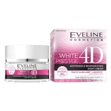 Eveline Cosmetics, White Prestige 4D bieliaci a regeneračný nočný krém 50ml