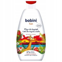 Bobini, Fun płyn do kąpieli i żel do mycia ciała o zapachu truskawek 500ml