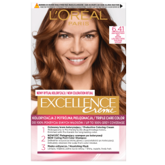 L'Oréal Paris, Excellence Creme farba do włosów 6.41 Jasny Bursztynowy Brąz