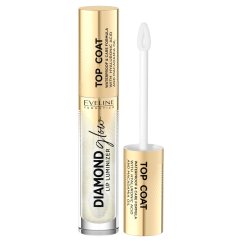 Eveline Cosmetics, Diamond Glow Lip Luminizer top coat do ust z kwasem hialuronowym 12 With Golden Dust 4.5ml