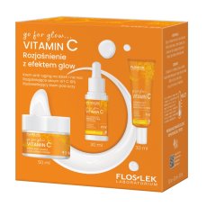 Floslek go for glowVITAMIN C Rozjasňující sada s efektem záře proti stárnutí denní a noční krém 50ml + rozjasňující sérum Vit C 10% 30ml + rozjasňující oční krém 30ml