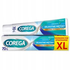 Corega Super Mocny Delikatnie Miętowy fixační krém na zubní protézy 70 g