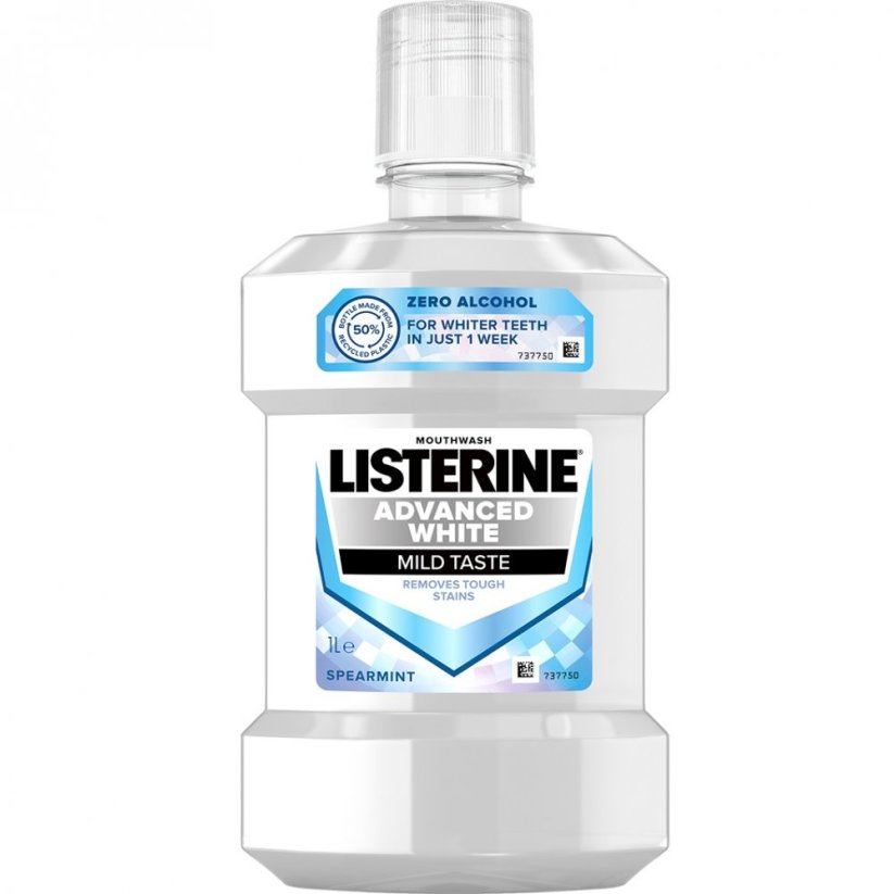Listerine, ústna voda Advanced White jemnej chuti 1000 ml