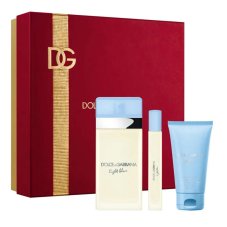 Dolce & Gabbana Light Blue Women sada: toaletní voda ve spreji 100 ml + tělový krém 50 ml + toaletní voda 10 ml