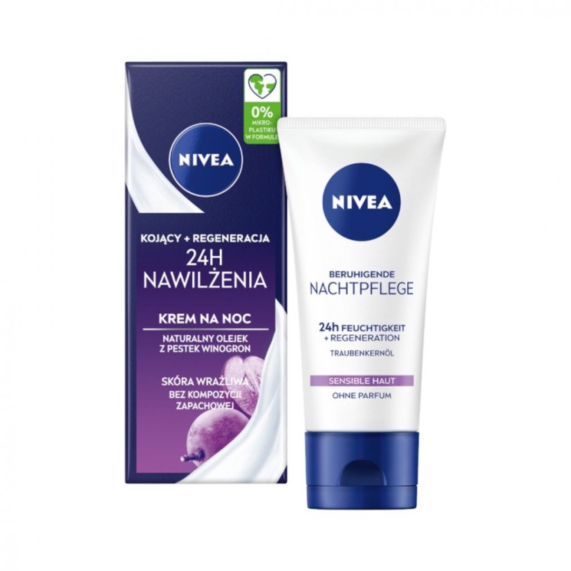 Nivea, 24H hydratační zklidňující a regenerační noční krém 50 ml