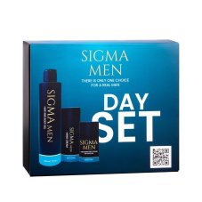 Sigma Men Zestawy Denná súprava čistiaci gél na telo a vlasy 200ml + krém na ruky 100ml + denný krém 50ml
