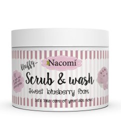 Nacomi, Scrub & Wash penový telový peeling Sladká čučoriedka 180 ml