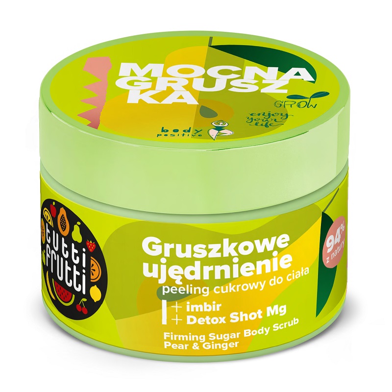 Farmona, Tutti Frutti zpevňující cukrový tělový peeling Hruška a zázvor + Detox Shot Mg 300g