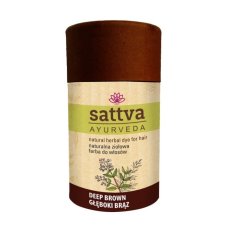 Sattva Natural Herbal Dye for Hair přírodní bylinná barva na vlasy tmavě hnědá 150 g