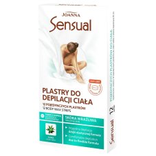 Joanna, Zmyselné náplasti na odstránenie chĺpkov na tele Aloe vera 12ks + tuba oleja na upokojenie podráždenia 10ml