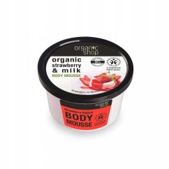 Organic Shop, Organic Strawberry & Milk Body Mousse mus do ciała o zapachu truskawkowego jogurtu 250ml