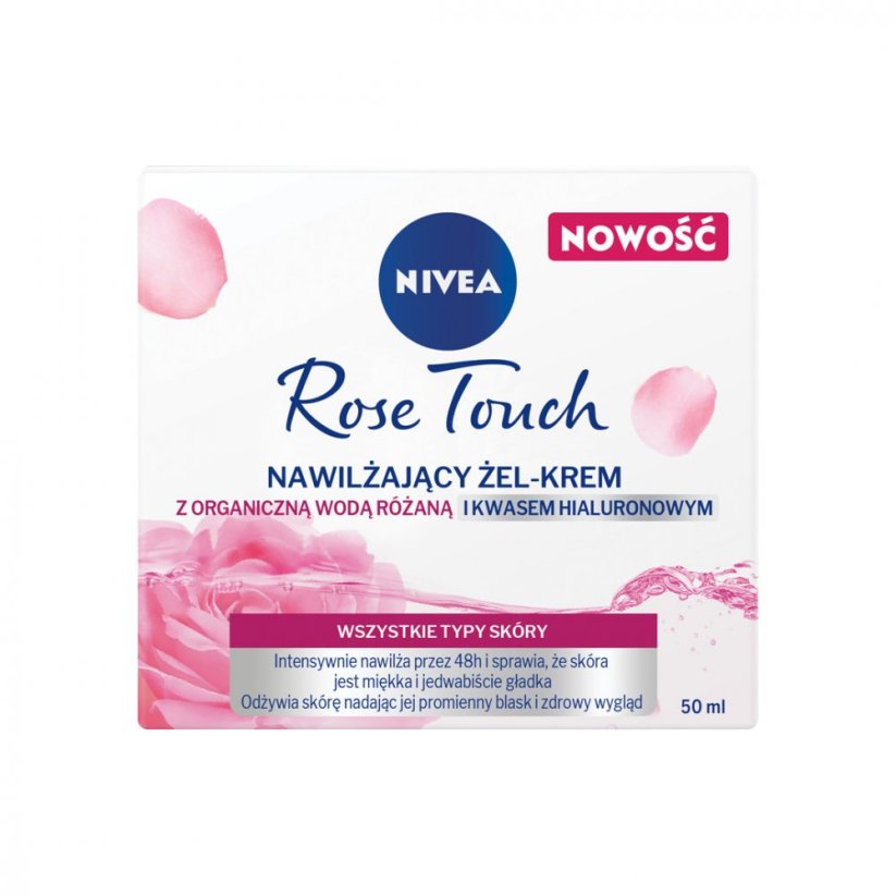 Nivea, Hydratačný gél-krém Rose Touch s organickou ružovou vodou a kyselinou hyalurónovou 50ml