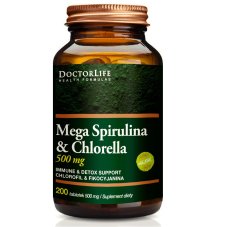 Doctor Life Mega Spirulina & Chlorella 500 mg dietary supplement 200 tablets