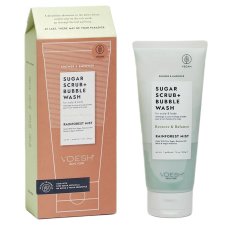 VOESH Sugar Scrub + Bubble Wash Rainforest Mist cukrový peeling na telo a pokožku hlavy 210g