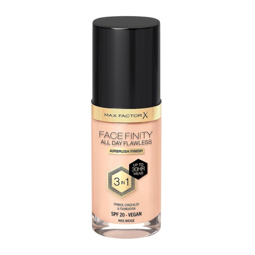 Max Factor, Facefinity All Day Flawless 3w1 kryjący podkład w płynie N55 Beige 30ml