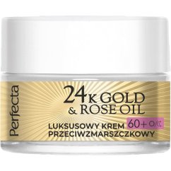 Perfecta, 24K Gold & Rose Oil luksusowy krem przeciwzmarszczkowy na dzień i na noc 60+ 50ml
