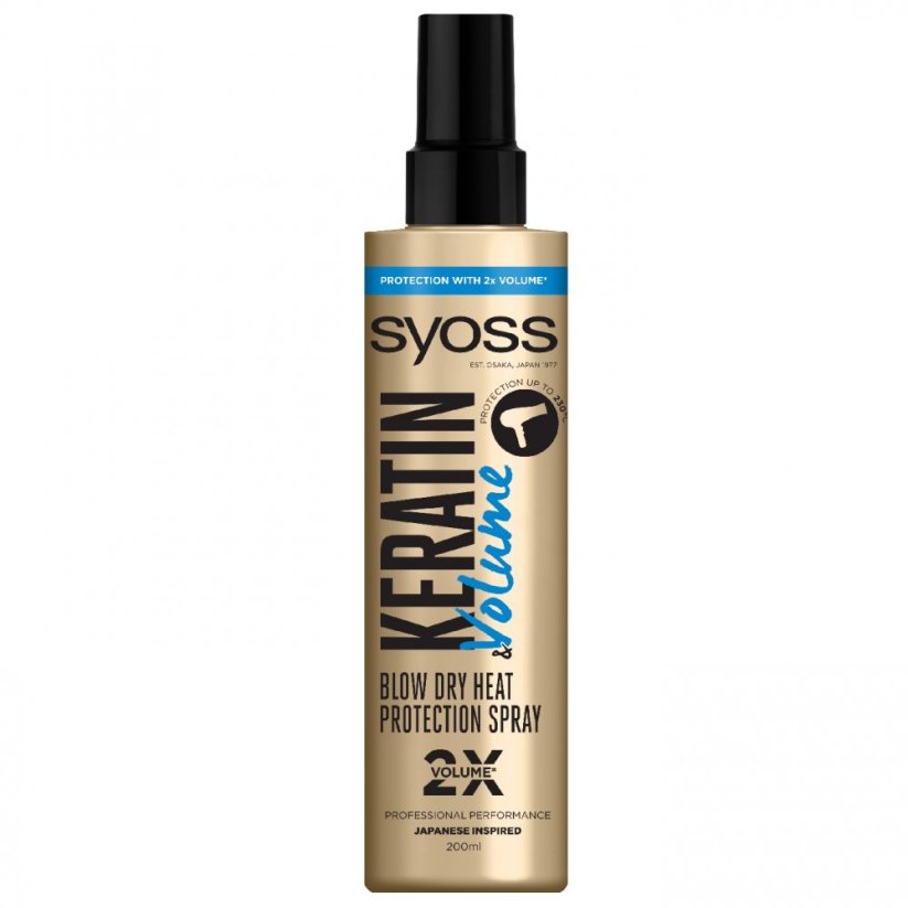 Syoss, Keratin & Volume spray do włosów termoochronny nadający objętość 200ml