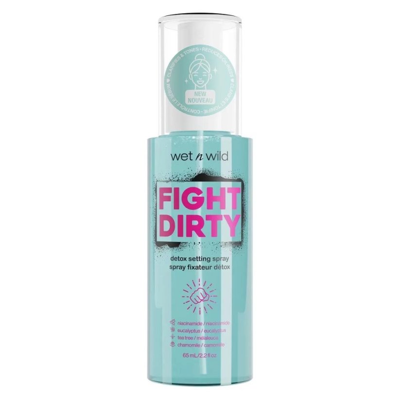 Wet n Wild, Fight Dirty Detox Setting Spray Detoxikačný fixačný sprej na make-up 65 ml