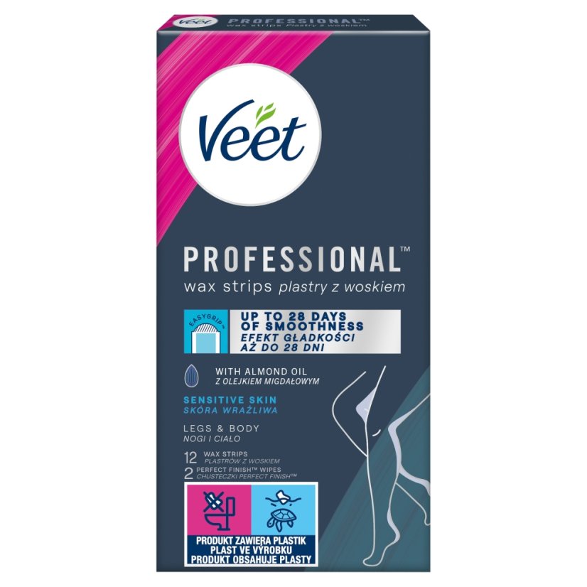 Veet, Professional plastry z woskiem skóra wrażliwa 12szt