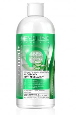 Eveline Cosmetics, Facemed+ 3w1 odświeżająco-łagodzący aloesowy płyn micelarny 400ml