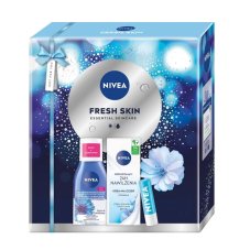 Nivea Zestawy kosmetyków dla kobiet Fresh Skin osvěžující denní krém 50ml + dvoufázový odličovač očí 125ml + výživná rtěnka 4,8g
