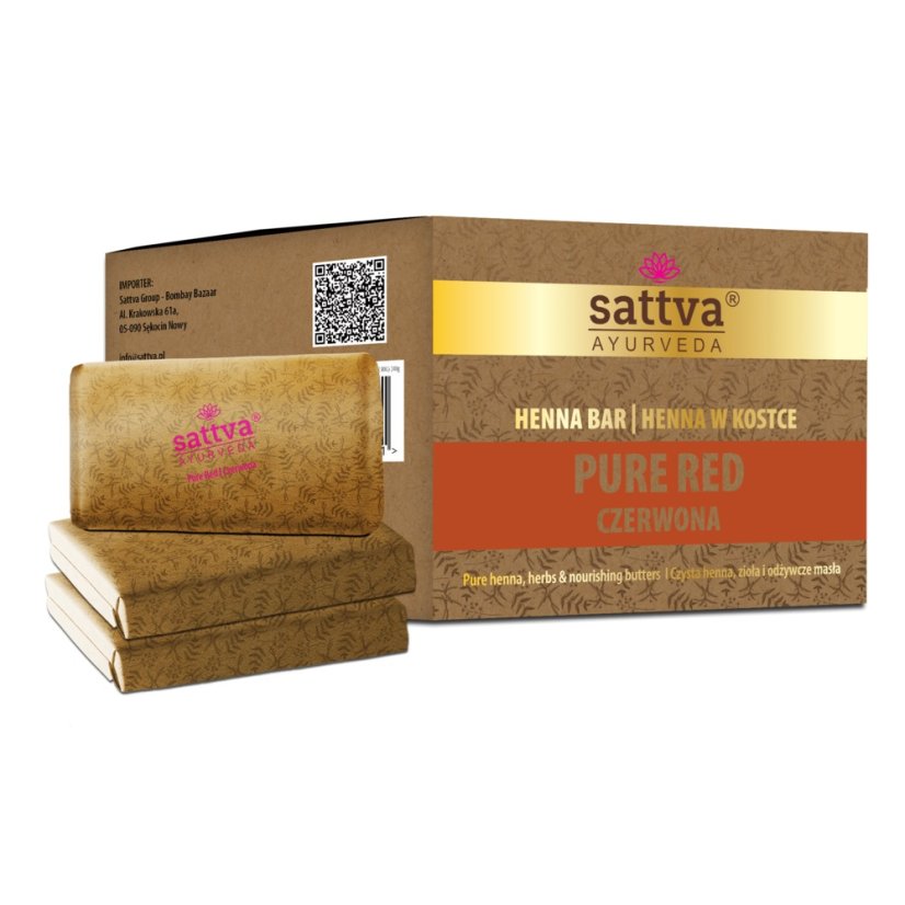 Sattva, Ayurveda Henna Bar henna w kostce Pure Red 3x80g