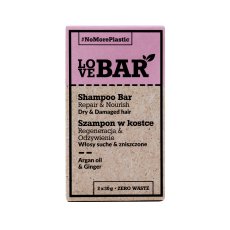 Love Bar, Shampoo Bar szampon w kostce do włosów suchych i zniszczonych Olej Arganowy & Imbir 2x30g