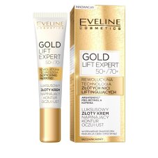 Eveline Cosmetics Gold Lift Expert luxusný zlatý krém na spevnenie kontúr očí a pier 50+/70+ 15 ml