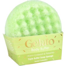 Bomb Cosmetics Body Buffer Soap Sponge Gelato Body Buffer huba Warm Croissant & Pistachio 200g