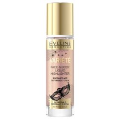 Eveline Cosmetics, Variete Liquid Highlighter płynny rozświetlacz do twarzy i ciała 02 Rose Gold 30ml