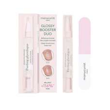 Manucurist Glossy Booster Duo zestaw peeling z kwasem glikolowym + dwufazowa polerka