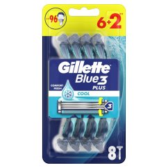 Gillette, Blue 3 Plus Cool jednorazowe maszynki do golenia 8 szt.