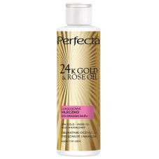 Perfecta, luxusné mlieko na odstraňovanie make-upu s 24-karátovým zlatom a ružovým olejom 200 ml